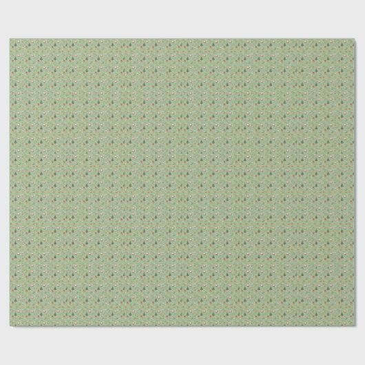 Christmas Tree Santa cute character holiday design ラッピングペーパー (フラット)