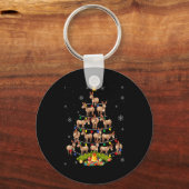 Christmas Tree Santa Hat Lights Xmas  キーホルダー (正面)