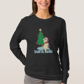 Christmas Tree Santa Miau Cat Tシャツ (正面)