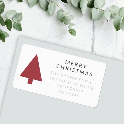 Christmas Tree | Scandi Minimalist Simple Address ラベル
