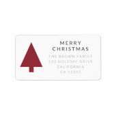 Christmas Tree | Scandi Minimalist Simple Address ラベル (正面)