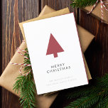 Christmas Tree | Scandi Minimalist Simple Burgundy シーズンカード<br><div class="desc">Minimalist, bold and simple christmas tree silhouette design custom holiday card in a 'scandi' scandinavian design style. The modern, minimal and bold design stands out from traditional christmas designs and is the perfect choice for the festive season. The card can easily be personalized with your own greeting, names, year and...</div>