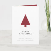 Christmas Tree | Scandi Minimalist Simple Burgundy シーズンカード (正面)