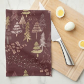 Christmas Tree Scatter Tea Towel キッチンタオル (四つ折り)