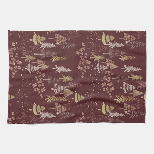 Christmas Tree Scatter Tea Towel キッチンタオル (横)