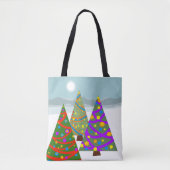 Christmas Tree Scene Tote トートバッグ (正面)