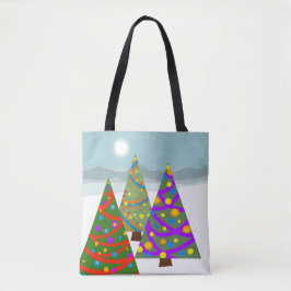 Christmas Tree Scene Tote トートバッグ