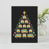 Christmas Tree School Bus Funny Driver Xmas シーズンカード (スタンド正面)