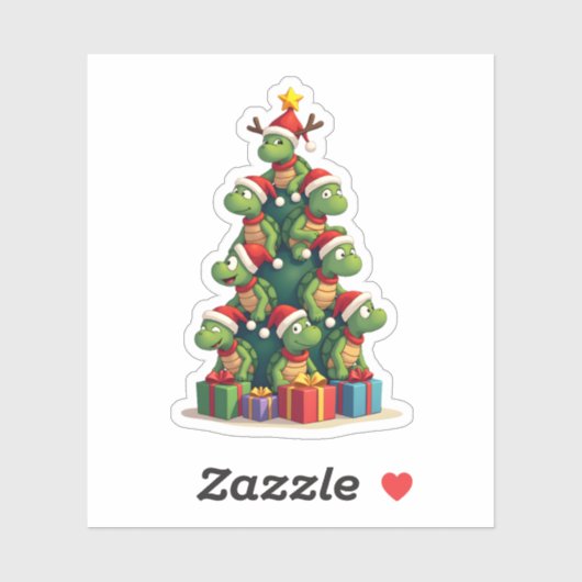 Christmas Tree Sea Turtle Turtles Tortoise T-Shirt シール (シート)