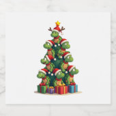 Christmas Tree Sea Turtle Turtles Tortoise T-Shirt スパークリングワインラベル (シングルラベル)