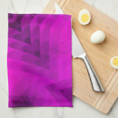 Christmas Tree Silhouette & Purple Star Gradient キッチンタオル (四つ折り)