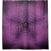 Christmas Tree Silhouette & Purple Star Gradient シャワーカーテン (正面)