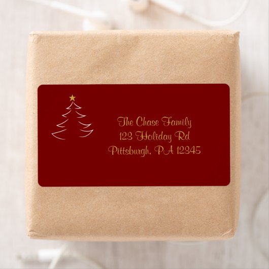 Christmas Tree Silhouette shipping ラベル (インサイチュ)