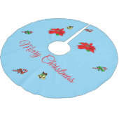 Christmas Tree Skirt with Symbols of Christmas ブラッシュドポリエステルツリースカート (アングル)