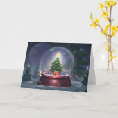 Christmas Tree Snow Globe カード (黄色い花)