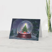 Christmas Tree Snow Globe カード (正面)