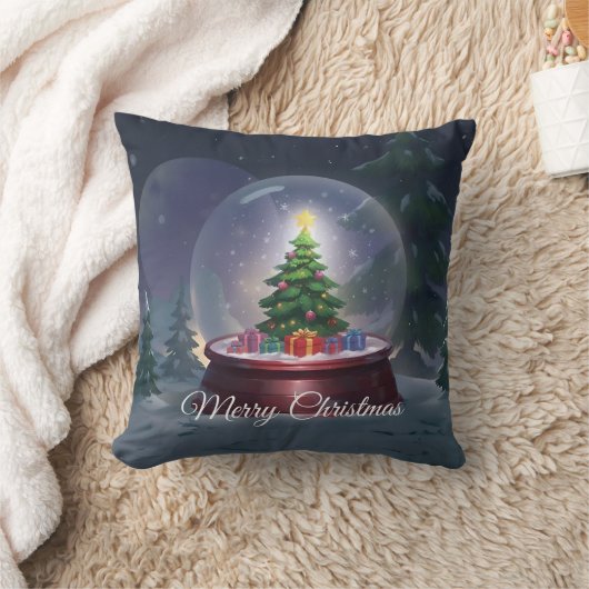 Christmas Tree Snow Globe クッション (ブランケット)