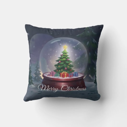 Christmas Tree Snow Globe クッション (裏面)