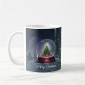 Christmas Tree Snow Globe  コーヒーマグカップ (左)