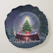 Christmas Tree Snow Globe ラウンドクッション (裏面)