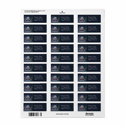 Christmas Tree Snow Globe  ラベル (フルシート)