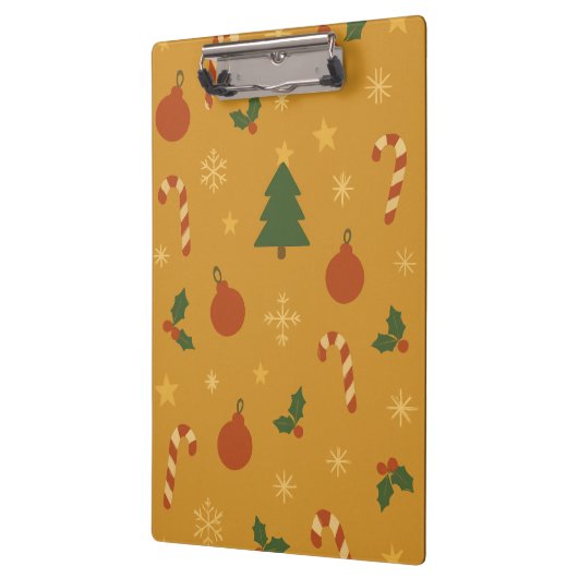 Christmas Tree, Snowflake & Holly Repeating  クリップボード (左)