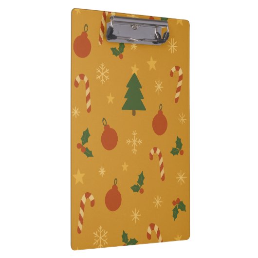 Christmas Tree, Snowflake & Holly Repeating  クリップボード (右)