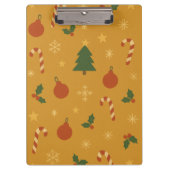 Christmas Tree, Snowflake & Holly Repeating  クリップボード (正面)