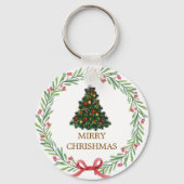 Christmas Tree Snowman Christmas Party  I キーホルダー (正面)