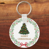 Christmas Tree Snowman Christmas Party  I キーホルダー (正面)