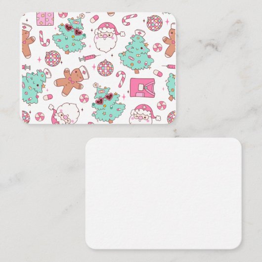 Christmas Tree Snowman Christmas Party  I 名刺 (正面/裏面)