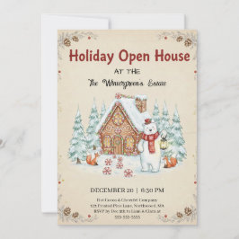 Christmas Tree Snowman Christmas Party Invitation 招待状