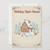 Christmas Tree Snowman Christmas Party Invitation 招待状 (裏面)