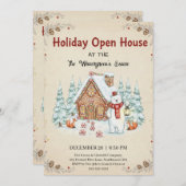 Christmas Tree Snowman Christmas Party Invitation 招待状 (正面/裏面)