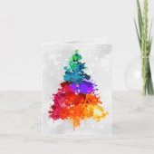 Christmas Tree, Splatter Paint, Primary Colors シーズンカード (正面)