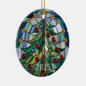 Christmas Tree Stained Glass 2025 Design セラミックオーナメント (右)