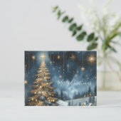Christmas tree & starry night postcard ポストカード (スタンド正面)