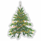 Christmas tree sticker cute green classic holiday シール (正面)