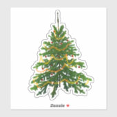 Christmas tree sticker cute green classic holiday シール (シート)