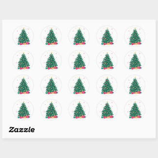 Christmas Tree Stickers ラウンドシール