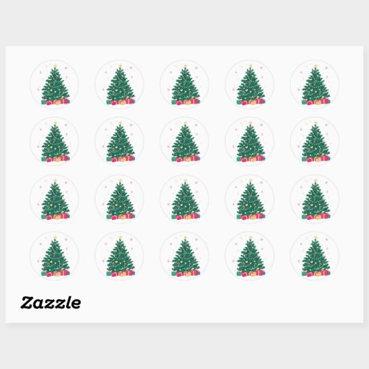 Christmas Tree Stickers ラウンドシール (シート)