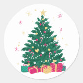 Christmas Tree Stickers ラウンドシール (正面)
