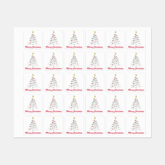 Christmas Tree Stickers ラベル (シート)