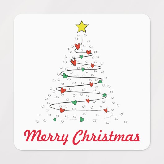 Christmas Tree Stickers ラベル (デザイン2)