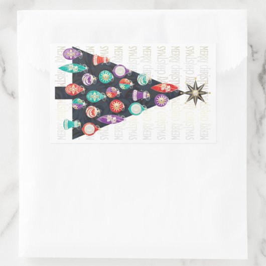 Christmas Tree Stickers 長方形シール (バッグ)