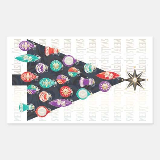 Christmas Tree Stickers 長方形シール (正面)