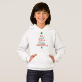 Christmas Tree Text Hoodie – Festive Holiday Messa (正面フル)