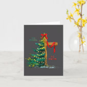 Christmas Tree The Season Jesus Cross Faith Holida カード (黄色い花)