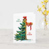 Christmas Tree The Season Jesus Cross The Reason  カード (黄色い花)