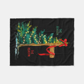 Christmas Tree The Season Jesus Cross The Reason  フリースブランケット (正面(横))